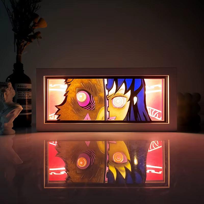 Inosuke Hashibira Light Box — Demon Slayer Anime Decor