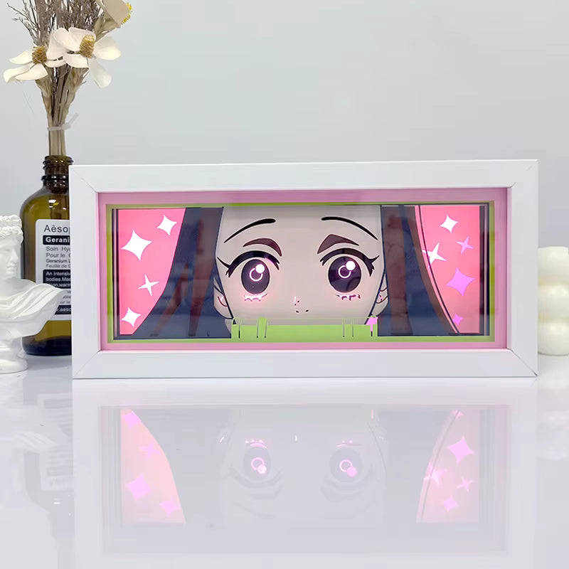 Nezuko Cute Light Box — Demon Slayer Anime Room Decor