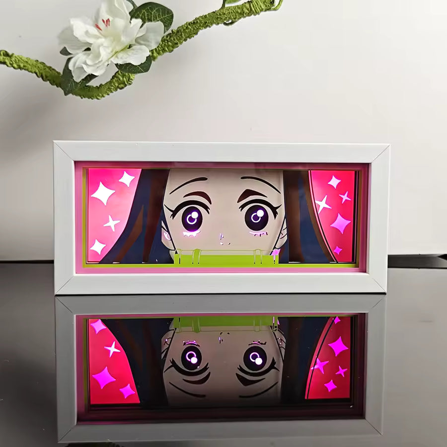Nezuko Cute Light Box — Demon Slayer Anime Room Decor