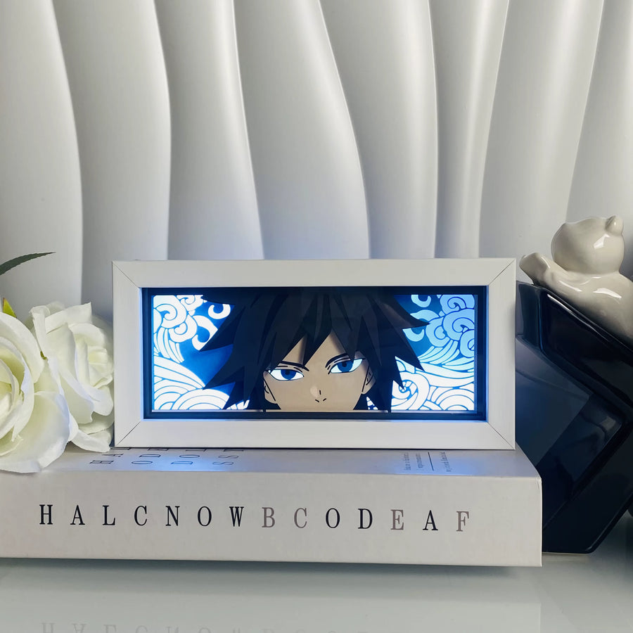 Giyu Tomioka Light Box — Water Hashira Demon Slayer Decor