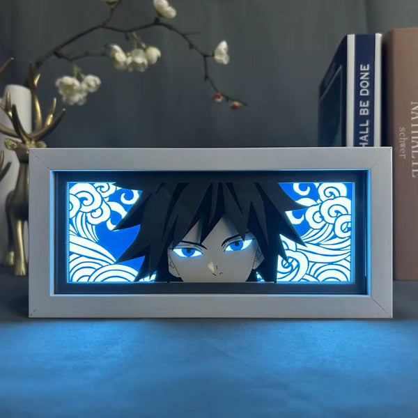 Giyu Tomioka Light Box — Water Hashira Demon Slayer Decor