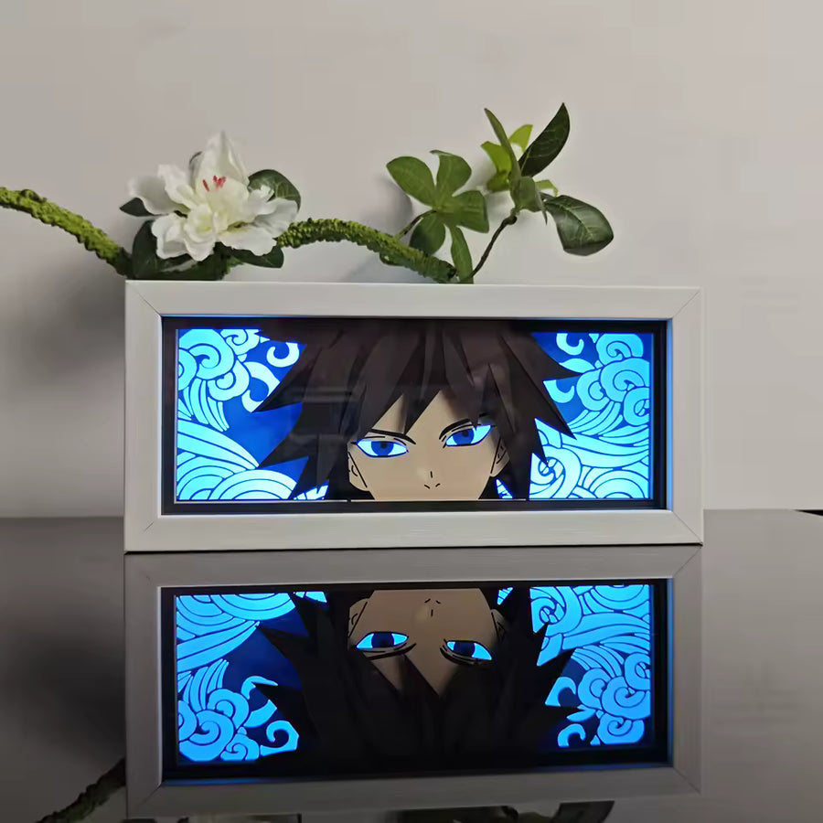 Giyu Tomioka Light Box — Water Hashira Demon Slayer Decor